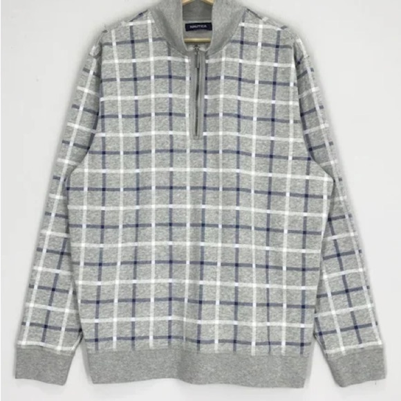 Nautica Other - Vintage Nautica Sailing Gear Gray Checkered Sweatshirt Nautica Crewneck Size XL